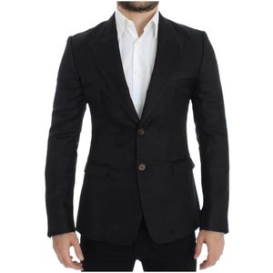 Dolce & Gabbana, Heren, Jassen, Zwart, Maat: M Zijde,