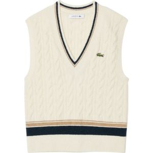 Lacoste, Dames, Truien, Beige, Maat: XS Wol,