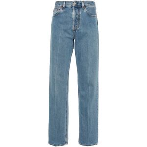 Gucci Blauwe Denim Jeans Rechte Pijp , Blue , Dames , Maat: W26