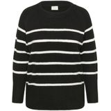 KAFFE CURVE Trui 'KCerina'  zwart / wit