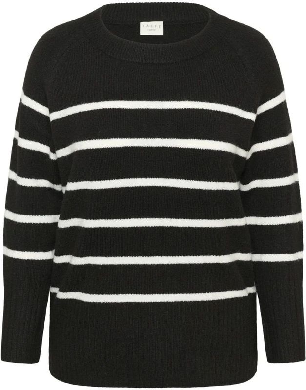 KAFFE CURVE Trui 'KCerina'  zwart / wit