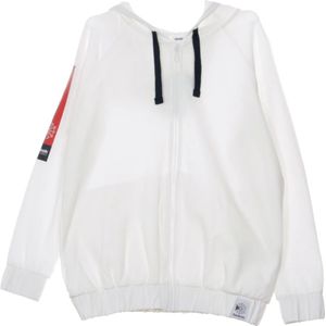 Reebok - Zip Hoodie - Sweatshirt - Wit - Katoenmix, Ademende Stof, Ritssluiting, Kangoeroezakken, Capuchon