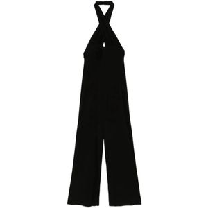 Norma Kamali, Dames, Jumpsuits & Playsuits, Zwart, Maat: S Poliester,