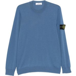 Stone Island, Heren, Truien, Blauw, Maat: XL Wol,