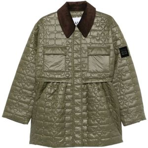 Ganni, Dames, Jassen, Groen, Maat: S/M Corduroy,