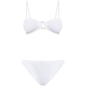 Hunza G - Bandeau Badpak - Wit - Gerimpelde Stof