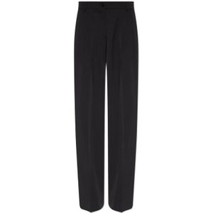 Dolce & Gabbana, Dames, Broeken, Zwart, Maat: 2XS Wol,