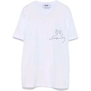 Msgm, Dames, Tops, Wit, Maat: S Katoen,