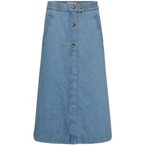 Mos Mosh - Mmmarti - Midi-Rok - Light Blue - Denim - 50% Katoen