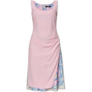 Layered Silk - Midi Dress - Pink