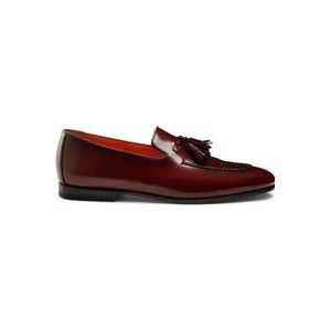 Santoni Leren Tassel Loafer Schoenen , Red , Heren , Maat: 46 EU