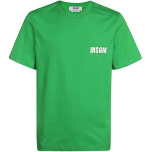 Msgm, Heren, Tops, Groen, Maat: XL Katoen,