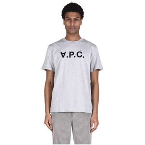 A.p.c., Heren, Tops, Grijs, Maat: L Katoen,