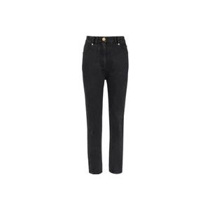 Balmain Slim-fit denim jeans met klassieke zakken , Black , Dames , Maat: M