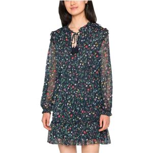 Pepe Jeansvoor vrouwen. PL953096 Jurk Demi Marino (L), Casual, Polyester, Bloemen, Lange mouwen, Marineblauw