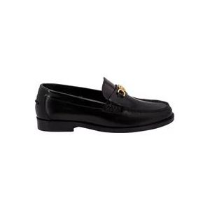 Versace Zwarte Loafer Schoenen met Iconische Medusa , Black , Dames , Maat: 38 1/2 EU