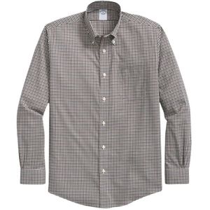 Brooks Brothers, Heren, Overhemden, Grijs, Maat: M Katoen,