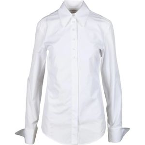 Sportmax, Dames, Blouses & Shirts, Wit, Maat: 2XS Katoen,