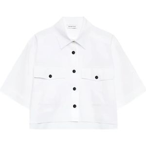 Anine Bing, Dames, Blouses & Shirts, Wit, Maat: S Katoen,