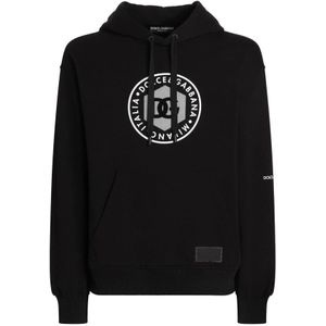 Dolce & Gabbana, Heren, Sweatshirts & Hoodies, Zwart, Maat: L
