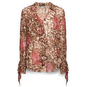 Elena Mirò, Dames, Blouses & Shirts, Bruin, Maat: M Viscose,