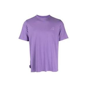 Autry Paars Katoenen Logo T-Shirt , Purple , Heren , Maat: M