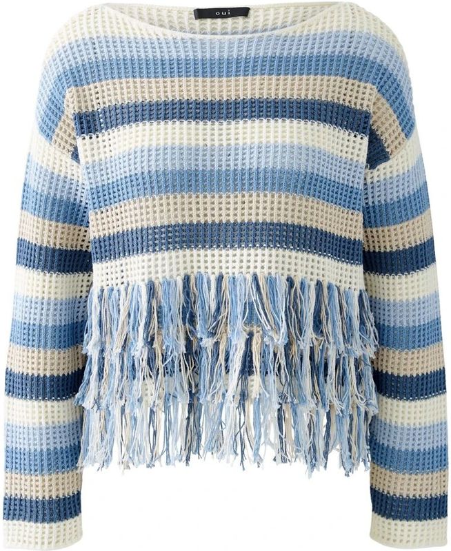 Oui, Dames, Truien, Veelkleurig, Maat: S Katoen,