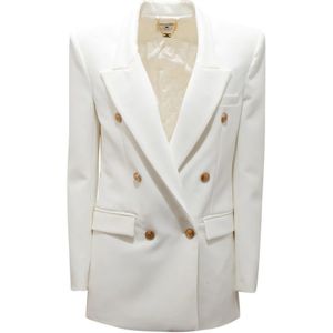 Elisabetta Franchi, Dames, Jassen, Wit, Maat: S Satijn,
