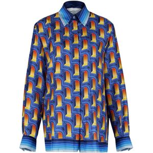 Casablanca, Heren, Overhemden, Veelkleurig, Maat: 4XS Zijde,