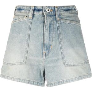 Kenzo, Dames, Korte broeken, Blauw, Maat: W30 Denim,