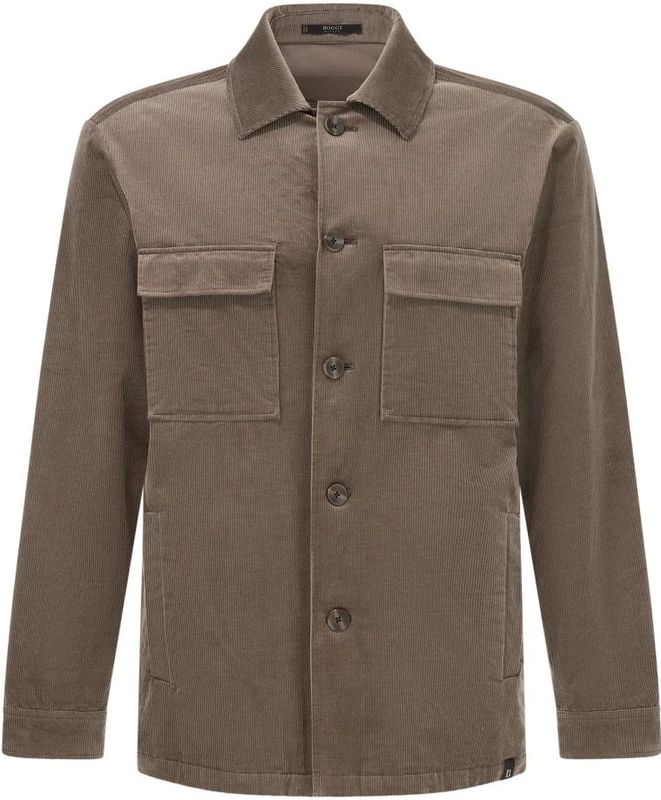 Boggi Milano, Heren, Jassen, Bruin, Maat: S Katoen,