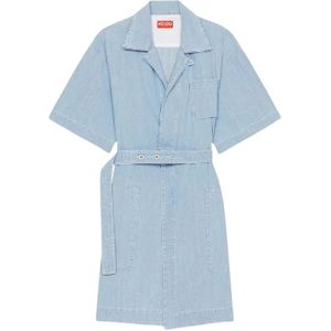 Kenzo, Dames, Jurken, Blauw, Maat: XS Denim,