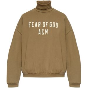 Fear Of God, Heren, Sweatshirts & Hoodies, Groen, Maat: XS Fleece,