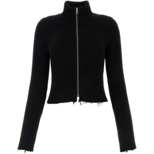 MM6 Maison Margiela, Dames, Truien, Zwart, Maat: S Katoen,