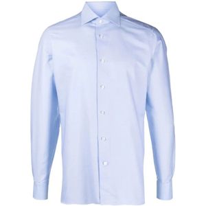 Zegna, Heren, Overhemden, Blauw, Maat: 2XL Katoen,