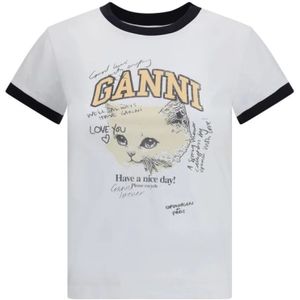 Ganni, Dames, Tops, Wit, Maat: XS Katoen,