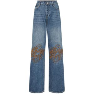 Philipp Plein, Dames, Jeans, Blauw, Maat: W30 Denim,