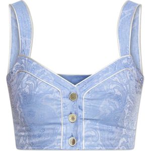 Etro, Dames, Tops, Blauw, Maat: XS Katoen,