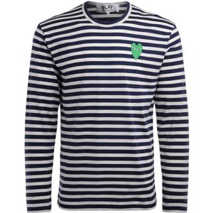 Comme des Garçons Play, Heren, Tops, Blauw, Maat: XL Katoen,