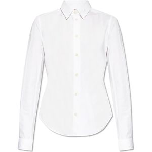 Diesel, Dames, Blouses & Shirts, Wit, Maat: 2XL Katoen,