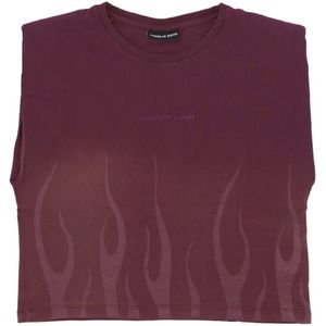 Vision OF Super, Dames, Tops, Paars, Maat: S Lame,