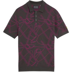 Lyle & Scott - Golf Outline - Gebreide Poloshirt - Paars