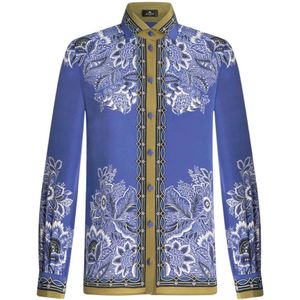 Etro, Dames, Blouses & Shirts, Blauw, Maat: XS Zijde,