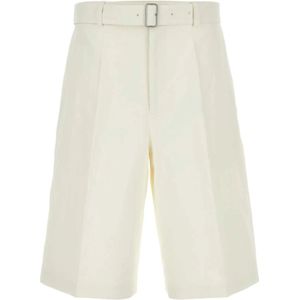 Jil Sander, Heren, Korte broeken, Wit, Maat: L Linnen,