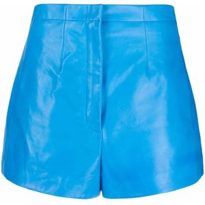 Ferragamo, Dames, Korte broeken, Blauw, Maat: S Leer,