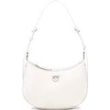 Pinko Witte Mini Love Tas met Kenmerkende Halvemaanvorm , White , Dames , Maat: ONE Size