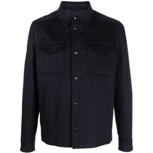 Herno, Heren, Jassen, Blauw, Maat: XL Wol,