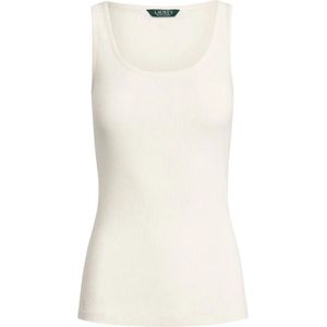 Ralph Lauren, Dames, Tops, Wit, Maat: L Katoen,