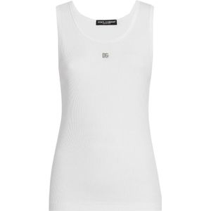 Dolce & Gabbana, Dames, Tops, Wit, Maat: S Katoen,