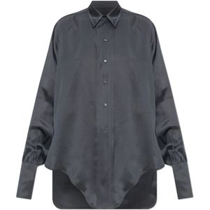 Maison Margiela, Dames, Blouses & Shirts, Grijs, Maat: XS Satijn,